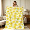 Soft Cozy Flannel Blanket with Yellow Daisy Floral Print All Season Warm Throw Blanket for Couch Sofa Bed Office Living Room Home Decorative
