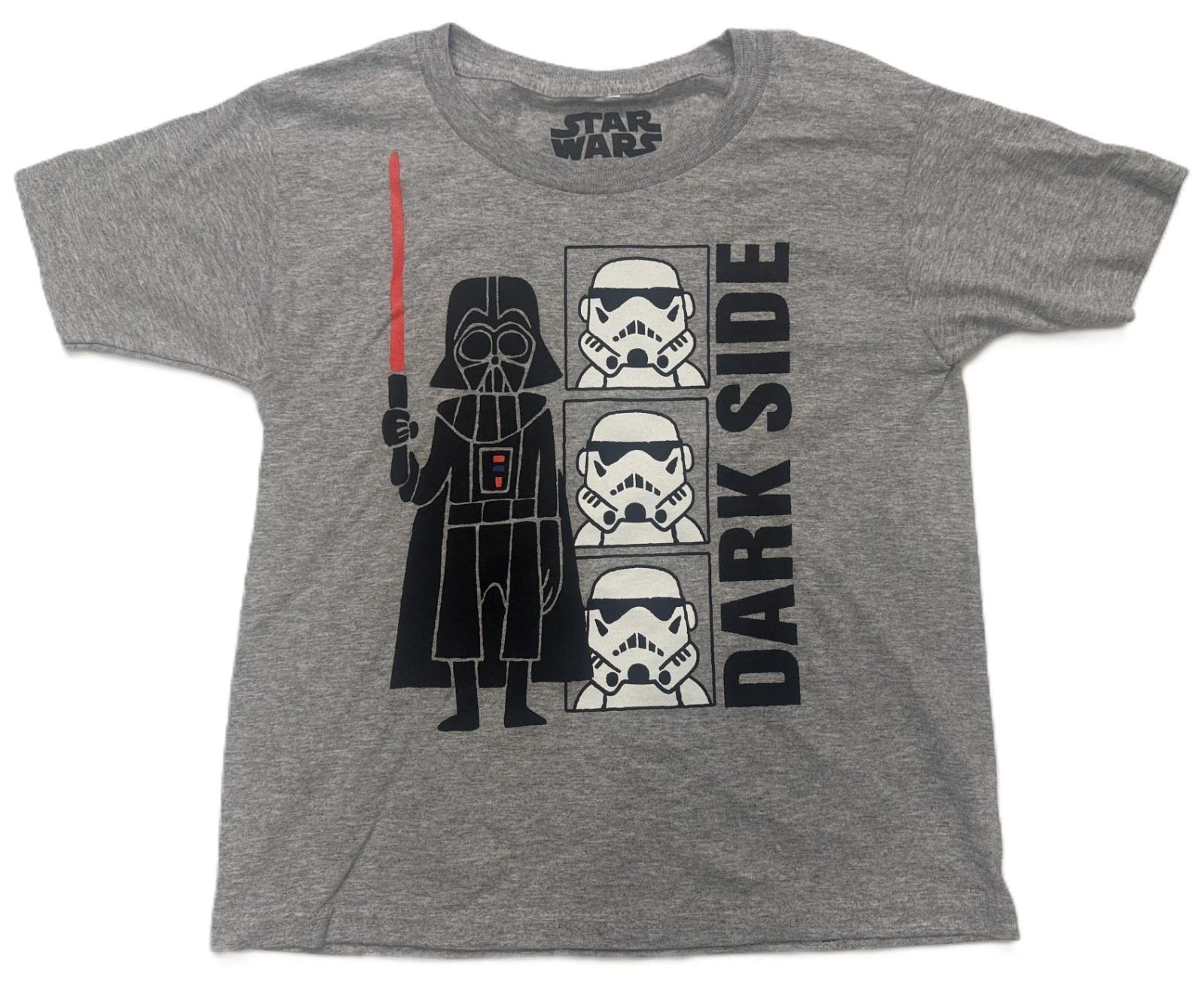 Star Wars Darth Vader Stormtrooper Dark Side Boys Gray T-Shirt Tee 120