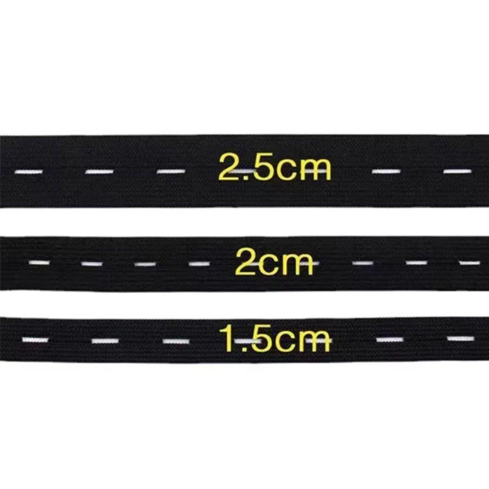 Black White Button Hole Elastic Belt Adjustable Hole Garment Sewing Accessories Elastic Stretch Belt DIY 5M Elastic Rope Band