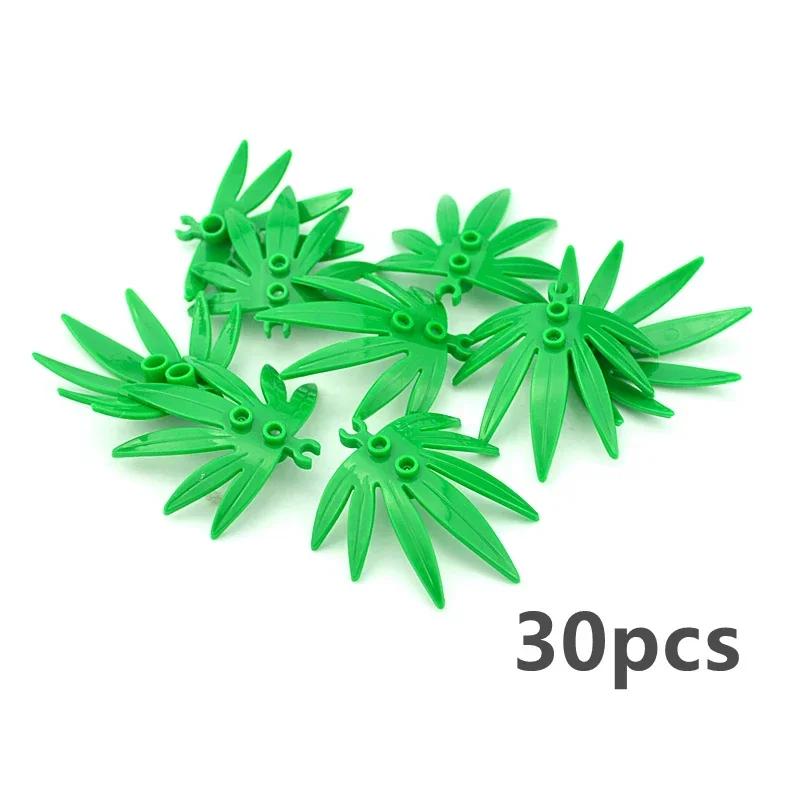 MOC Coconut palm leaves Accessories DIY City Bricks Leaves Building Blocks Set Plant Tree Grass Flower leaf Garden Scene
