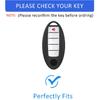 Key Fob Cover with Keychain for Nissan Altima Sentra Rogue Pathfinder Murano Armada Maxima (BLUE)