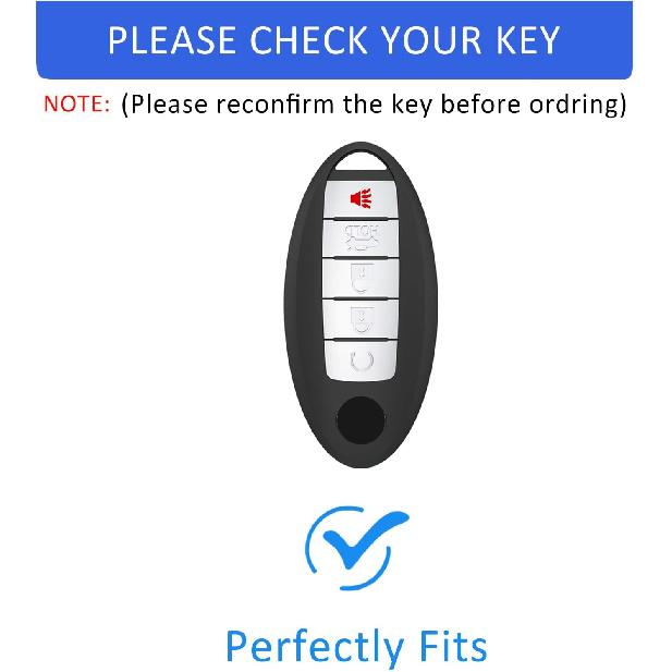 Key Fob Cover with Keychain for Nissan Altima Sentra Rogue Pathfinder Murano Armada Maxima (BLUE)