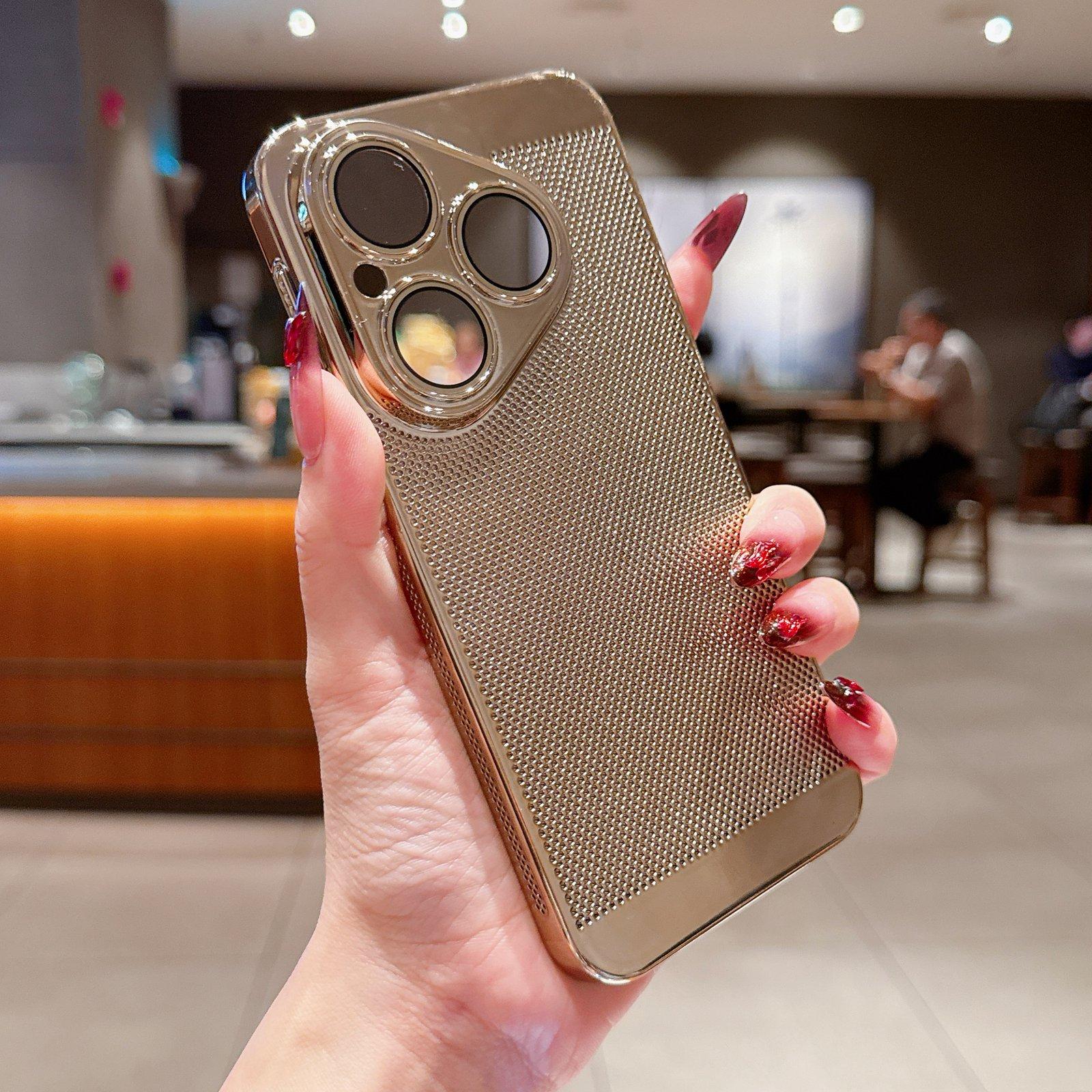 

Покрытие Рассеивание тепла Дышащий Сетчатый Чехол Для Huawei Pura 80 70 P60 Art P50 Защита камеры Полый Сетчатый Жесткий Задний Чехол Huawei Pura 70 золотой