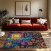 Psychedelic Area Rug Bohemian Carpet Vintage Persian Style Home Decor Living Room Floor Mat Hippie Tapestry Bedroom Rug Gift