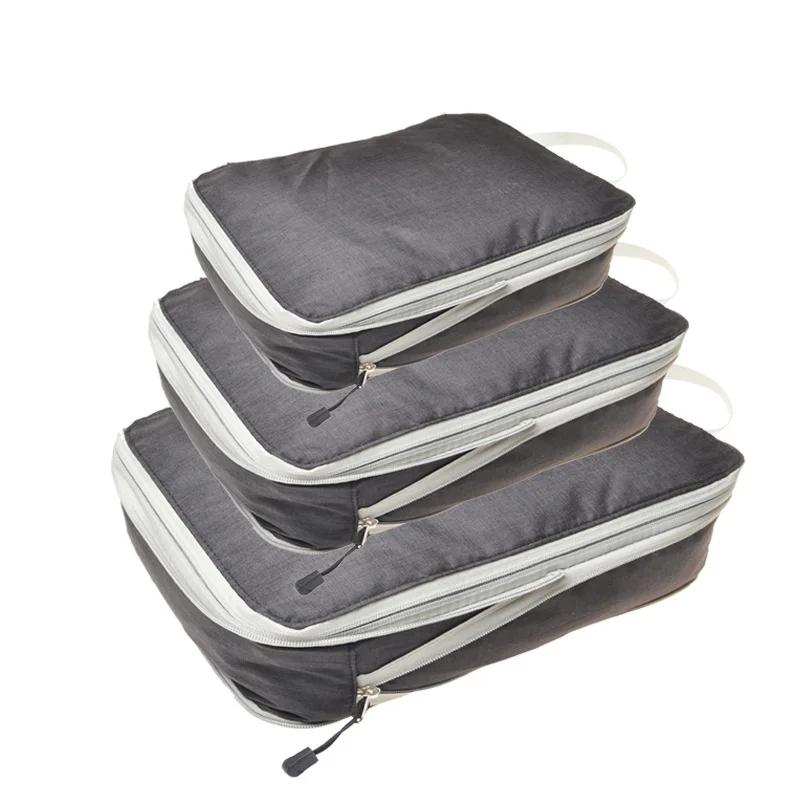 3Pcs Compressible Travel Storage Bag Foldable Waterproof Packing Cubes Travel Suitcase Portable With Handbag Luggage Organizer