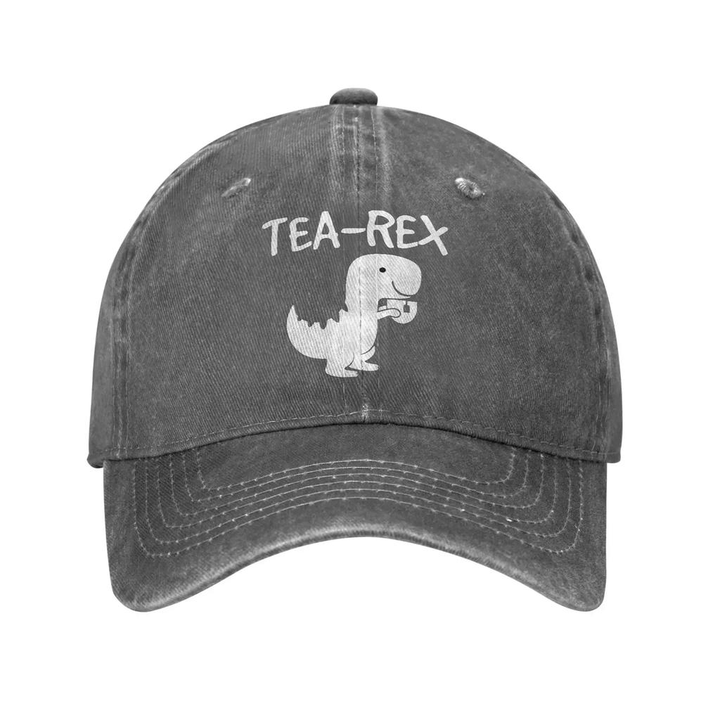 Tea-Rex T-Rex Dinosaurier Teetasse Unisex Stil Baseballkappe Cartoon Niedlich Used Denim Gewaschener Hut Outdoor Workouts Geschenk Snapback