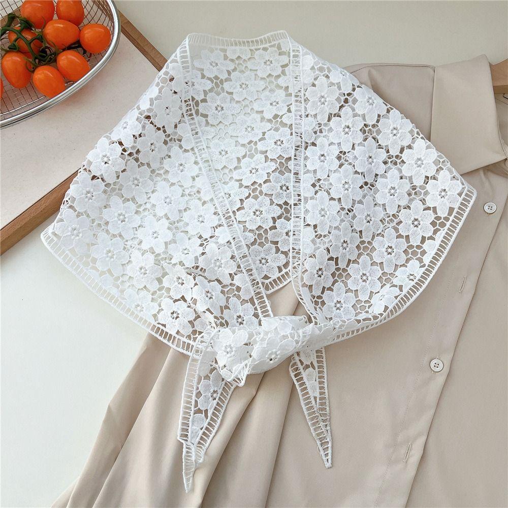 Floral Printed Lace Triangle Scarf Transparent Skirt Curtain Elegant Lace Head Scarf Party