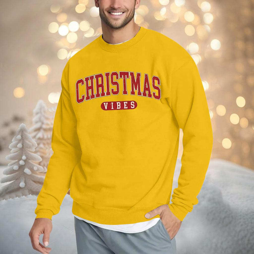 Pánská vánoční mikina volného střihu s kulatým výstřihem