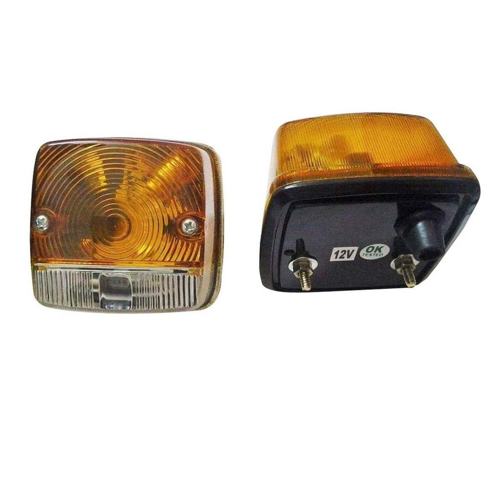 Side Indicator & Parking Lamp Set with 12V Bulbs Compatible with Case IH, David Brown, Ford, Fiat, John Deere & Universal Tractors