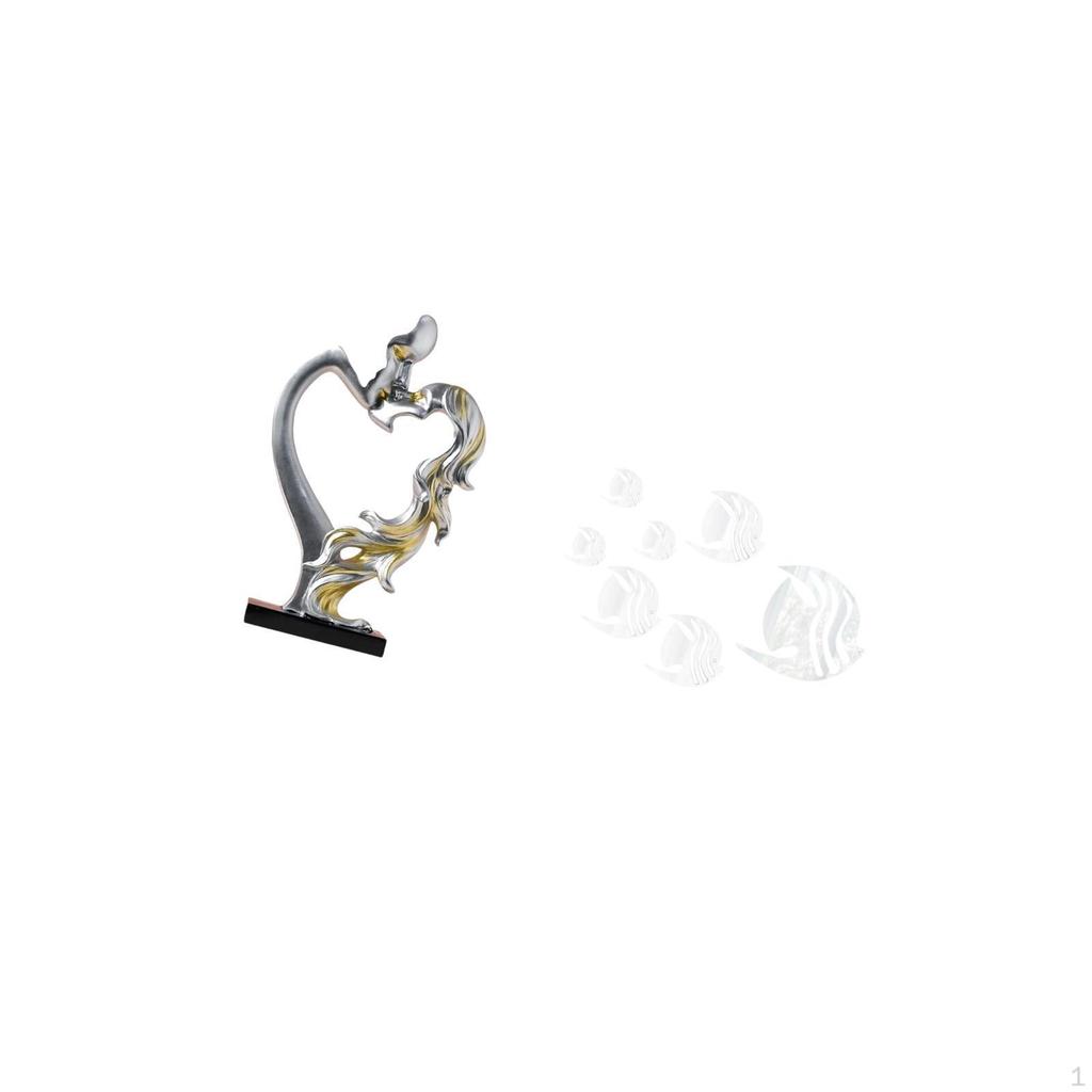 Romantic Couple Figurine Statue Collectible Desktop Ornament for Bedroom Wedding Bookshelf Cabinet