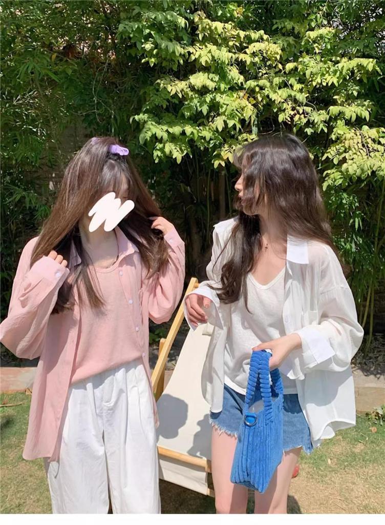 Women's Stylish Loose Tencel Cotton Sun Protection Drape Shirt – Thin Long Sleeve Korean Spring/Summer Top