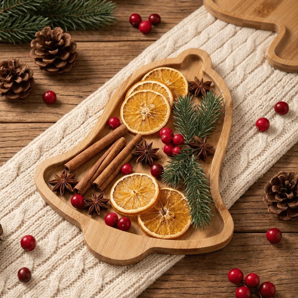 Elegant Wooden Christmas Dish Vintage Christmas Charcuterie Board Home Party