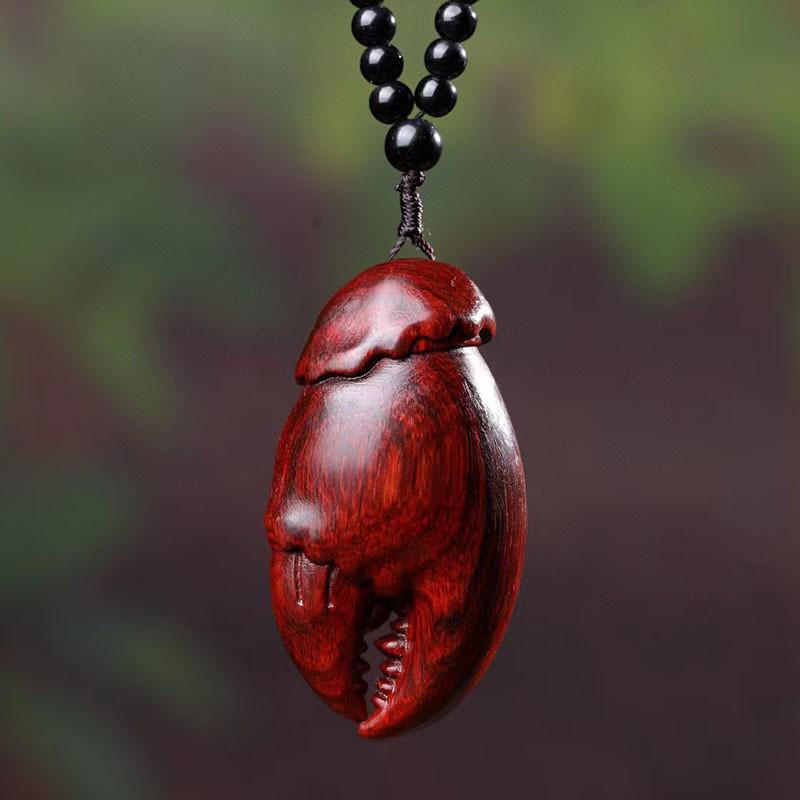 Rosenholz Pixiu Reichtumsanhänger - Nashornhorn-Design