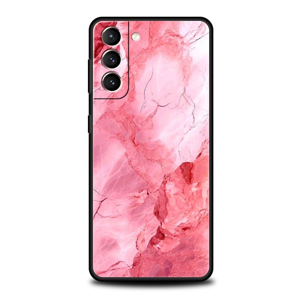 Phone Case For Samsung Galaxy S24 S23 Ultra S22 S21 S20 FE 5G S10 S10E S9 Plus S8 Soft Silicone Black Cover Marble
