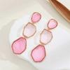 European and American Hot-selling Stud Earrings Retro Elegant Color Transparent Resin Irregular Geometric Design Women's Fashion Earrings Batch