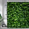 Green Vine Shower Curtain Vintage Nature Plant Flower Farm Leaf Garden Outdoor Jungle Polyester Fabric Bathroom Decor Curtain