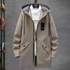 Frühling Herbst Herren Lässig Locker Übergröße Hochwertiger Kapuzenmantel Herren Klassischer Modetrend Langer Windbreaker