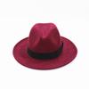 British retro European and American jazz hat men's and women's big-brimmed top hat imitation woolen felt hat British retro woolen hat