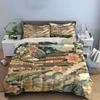 Japanese Landscape Three-Piece Set Decor Soft Comfortable Duvet Cover Bedding Set Included 1*Duvet Cover & 2*Pillowcases,Gift