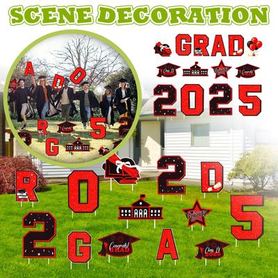 14pcs Graduation Yard Signs, Graduation Decorations With Outdoor Stakes