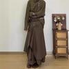 Japanese Irregular Buttons High End Trousers Men's Trousers Design Sense Niche Nine Point Drape Wide Leg Skirt Pants Men
