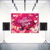2D Romantic Mother's Day Backdrop Pink Heart and Flower Butterfly Decoration for Photo Booth