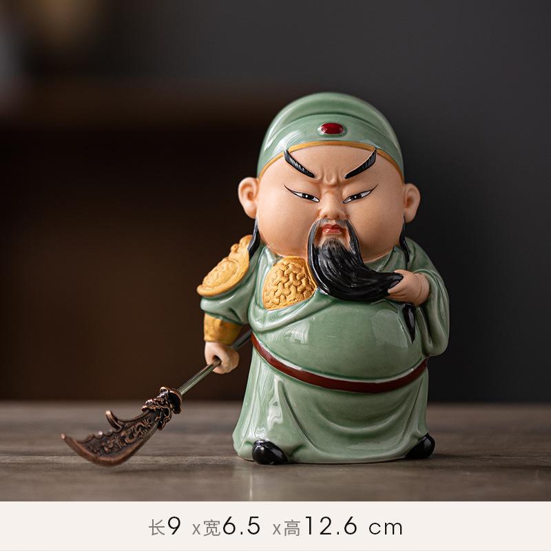 Feng Shui Guan Er Ye Living Room Entrance Hall Home Desktop Decoration, Attracting Wealth Guan Gong Wu Wealth God Office and Sto