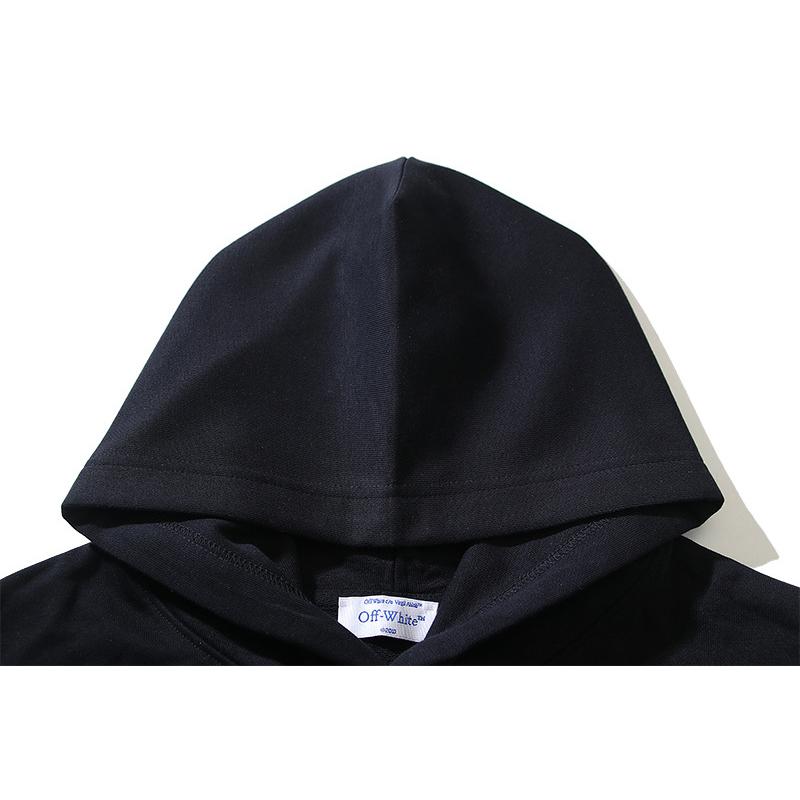1082 Blanco Roto 2026 Otoño/Invierno Nuevo Color Hoja OW Graffiti Flecha Estampado Sudaderas con Capucha para Hombre y Mujer