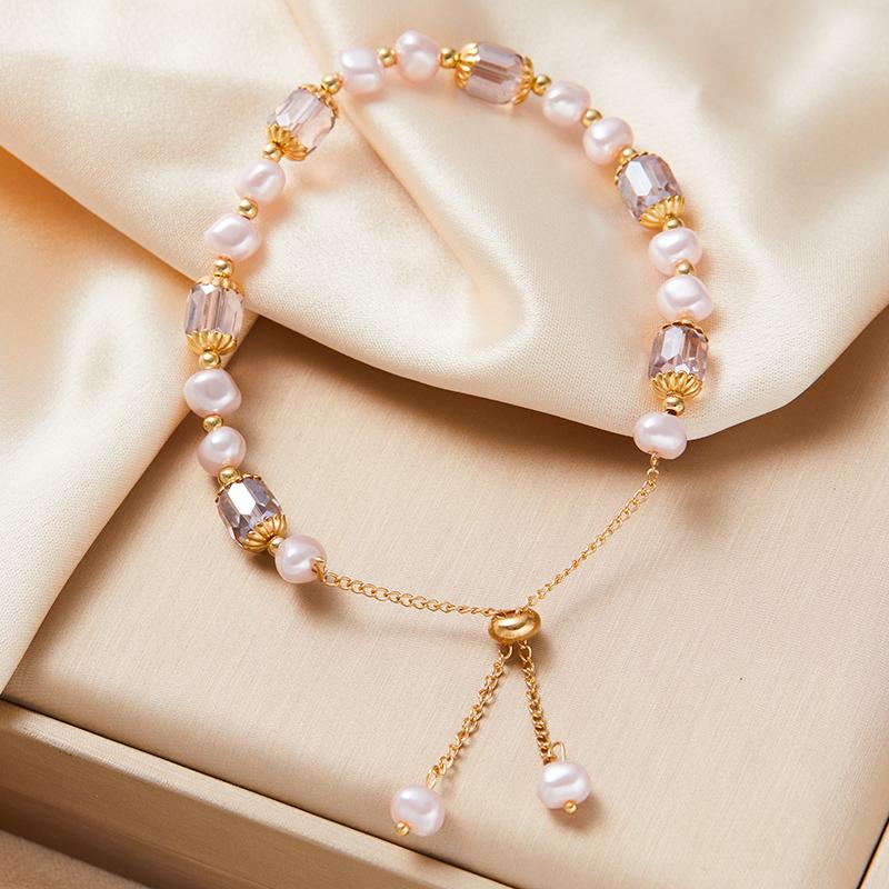 Vintage Purple Imitation Zircon Bracelet for Women Girls Fashion Design Crystal Adjustable Chain Bracelet Zircon Gifts