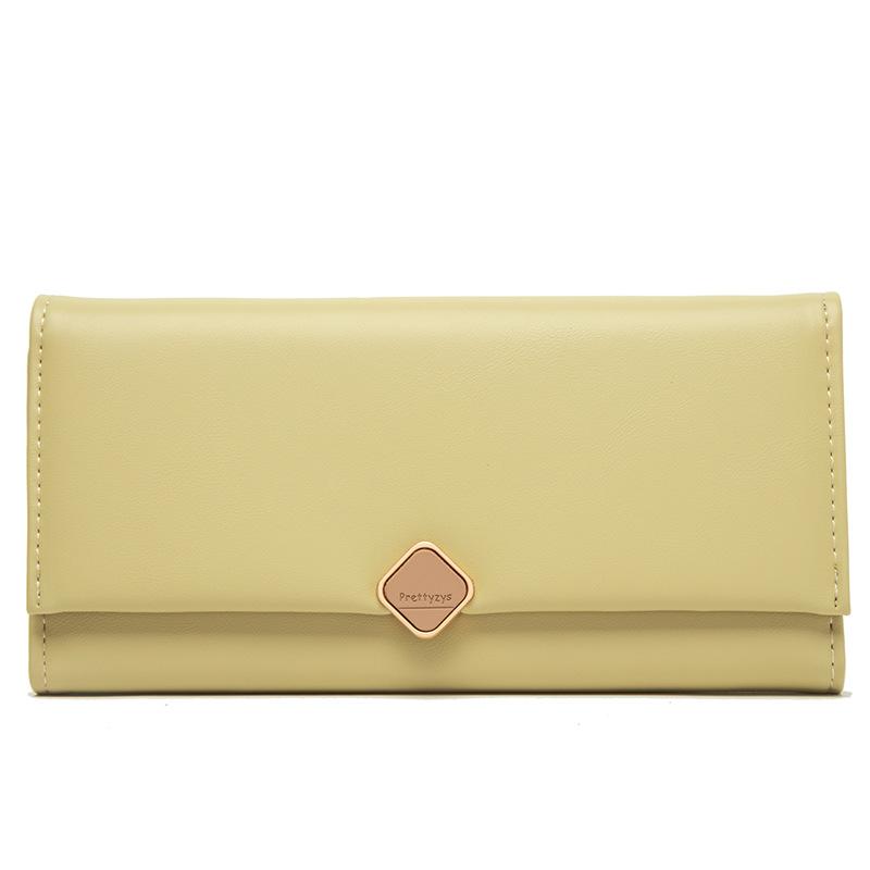 

Женский клатч в минималистичном стиле «легкая роскошь», длинный кошелек, держатель для карт, кожаный зажим, кошелек для монет 19 * 9.5 * 3CM жёлтый