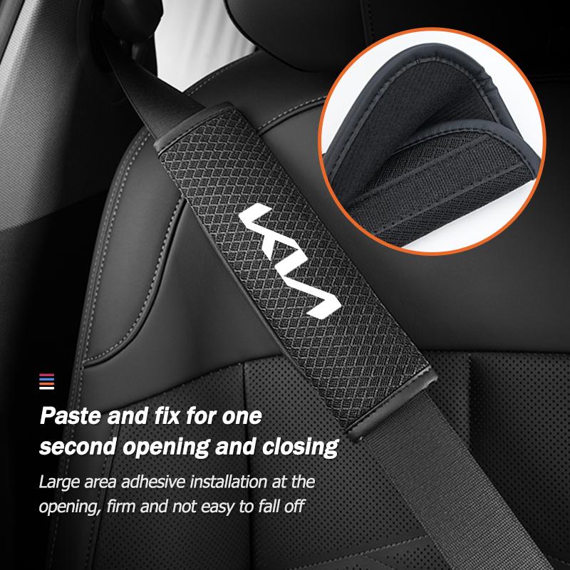CAONU1 Car Adjustable Ice Silk Shoulder Cover Seat Belt Pad Strap Padding Accessories For KIA Ceed Sportage Rio K5 K2 Optima Cerato