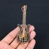 Natural Tiger Eye Gemstone Handmade Copper Wire Wrap Guitar Pendant 4.53 F4t52