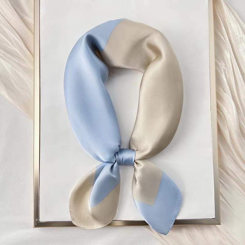 Foulard Quadrato in Seta a Pois di Lusso Fasce per Capelli Hijab da Donna Foulard da Collo Sciarpa di Raso Femminile Fascia per Capelli Wraps alla Moda Bandana