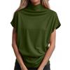 Women's Turtleneck Top Crewneck Short Sleeve T-shirt