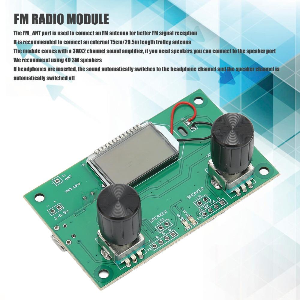 Adjustable Frequency FM Receiver Module Automatic Search Digital FM Receiver  for LCD Display