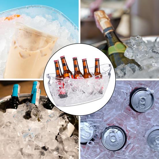 5.5L Ice Wine Barrel for Parties Transparent Champagne Beverage Bucket with Scoop Easy to Clean Drinks Buckets