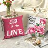 Valentine's Day Pink Printed Pillow Cover Nordic Living Room Sofa Bed Office Back Pillow Home Decor