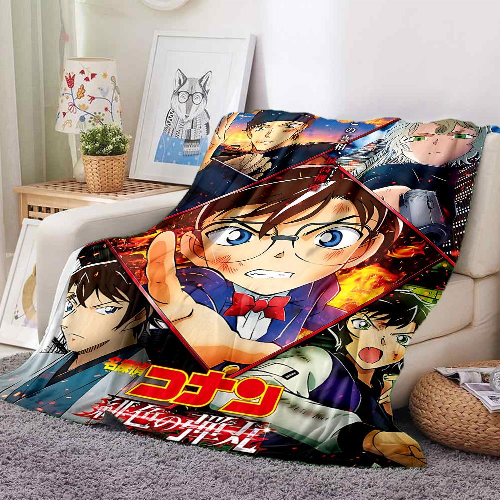 1pc Detective Conan Soft & Warm Flannel Blanket, Multi-Purpose Throw Blanket for Couch, Sofa, Office, Bed, Camping, Travel