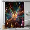 Vibrant Musical Butterfly Print Waterproof Shower Curtain For Bathroom, Colorful Notes Design High-End Toilet Partition Curtain