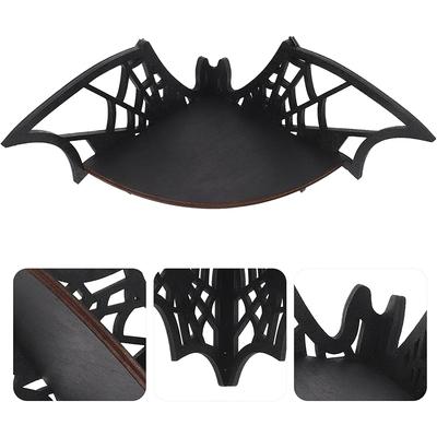Bat Corner Shelves Wooden Floating Bat Wall Corner Shelves Gothic Jewelry Display Shelf Halloween Decorative Shelf For Home