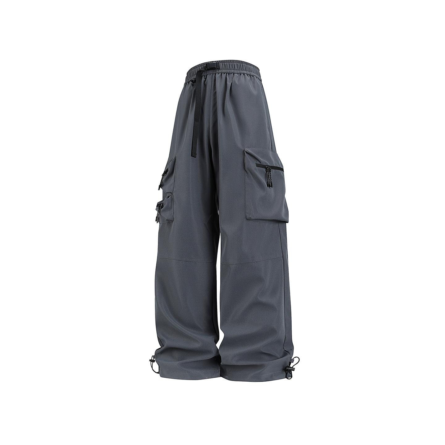 

Men s Overalls, Two Drawstrings for Trousers, Multi-bag Casual Pants, Functional Breathable Paratrooper Pants M темно-серого