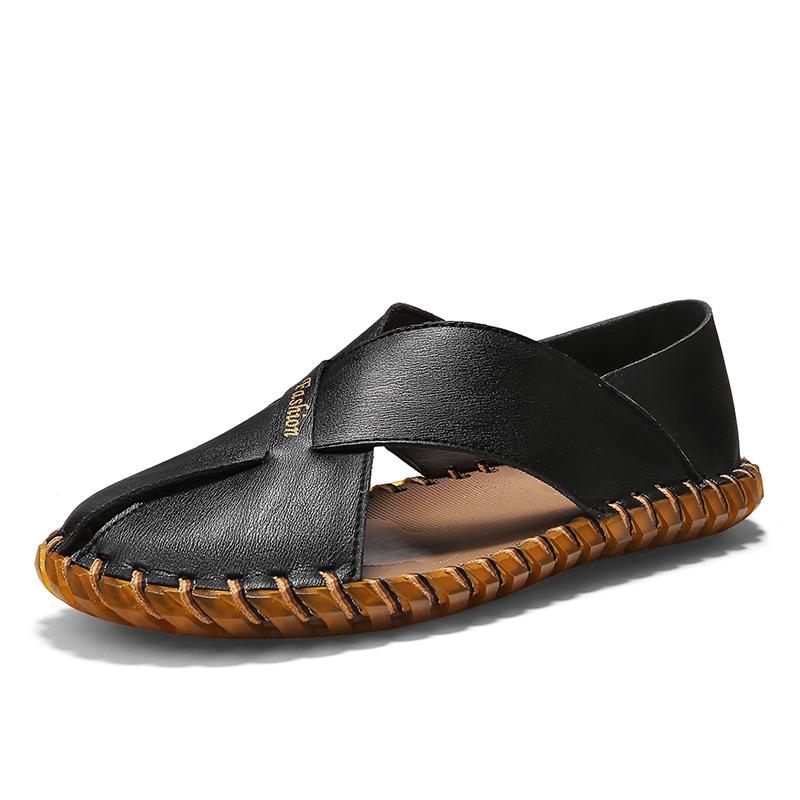 FashionHandmade Summer Men Sandals Casual Classic Men Beach Shoes Outside Male Shoe Comfortable Breathable Mans Footwear Hot Sale 2024