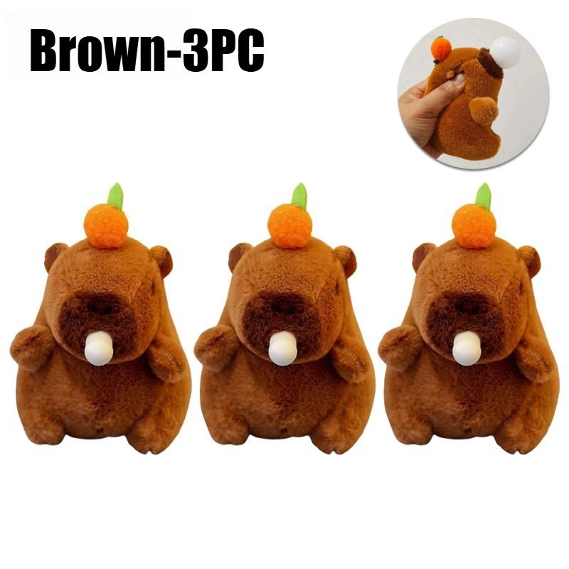 1-20PCS Plush Persimmon Spit Bubbles Capybara Key Pendant Cute Plush Keychain Plush Doll Toy Schoolbag Pendant Gift Pendant