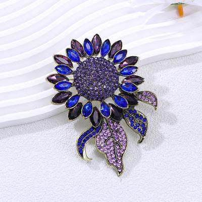 Broche de Girasol Vintage Moda Personalidad Flor de Girasol Ropa Blazer Corsage Broche de Planta