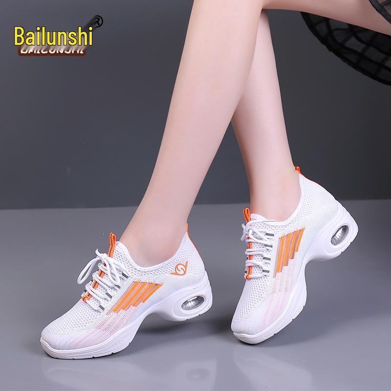2025 Women s Ghost Step Dance Shoes: Soft Sole, Air Cushion, Fly Knit Mesh, Perfect for Aerobics & Fitness Size 41