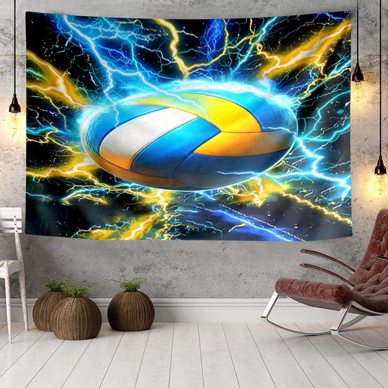 Flaming Football In Action Tapestry, Unique Design Tapestry, Wall Decor for Bedroom,Livingroom, Playroom,Heartwarming Fan Holiday Gifts