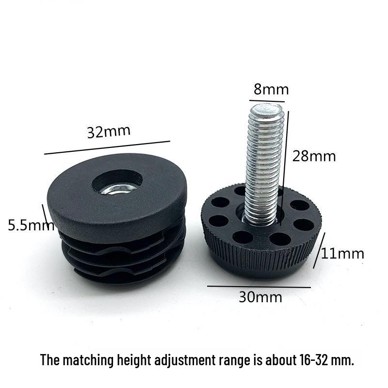 M8 Adjustable Table Leg Foot Pad with Height Adjustment Screw