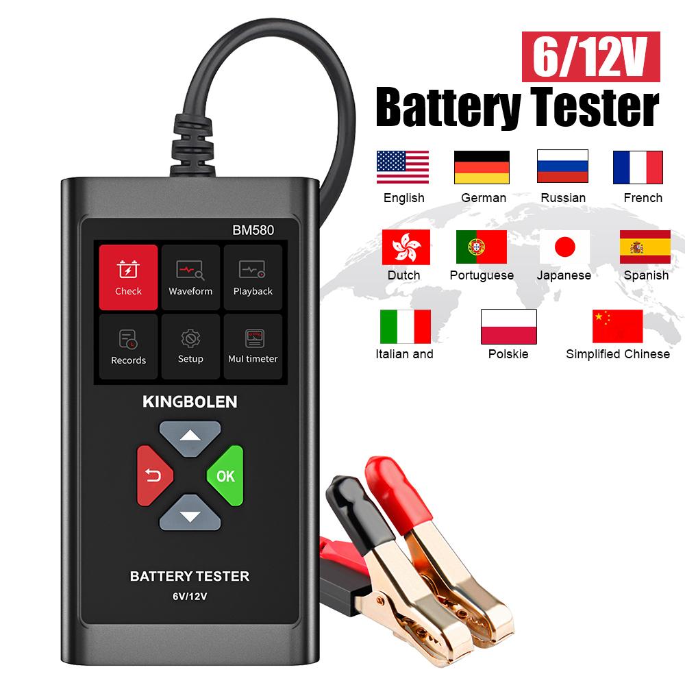 Diagnostic Tools For Wet/GEL/Lead-acid Battery CCA Circut Analyzer Car Battery Tester Digital Updated Support BM580 12V 6V