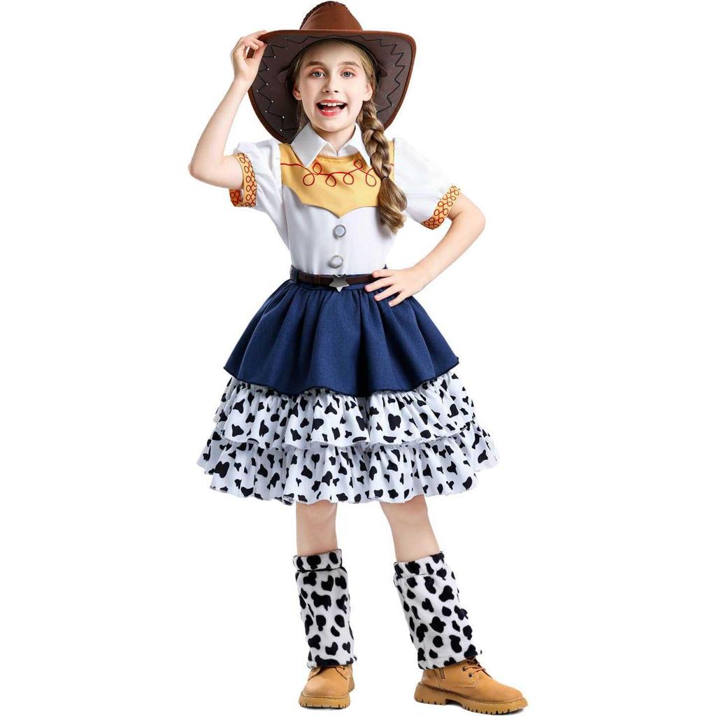 Jessie Cowgirl Costume for Kids - Halloween Princess Dress, Toy Story Inspired Performance Outfit