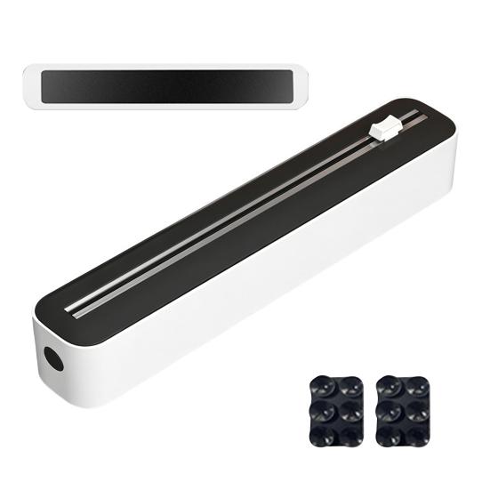 Wall Mounted Wrap Holder Plastic Dispenser with Slider Cutter, No-Drill Mount Magnetic Cutter Tool Cling Film Refillable Food for Kitchen Universal